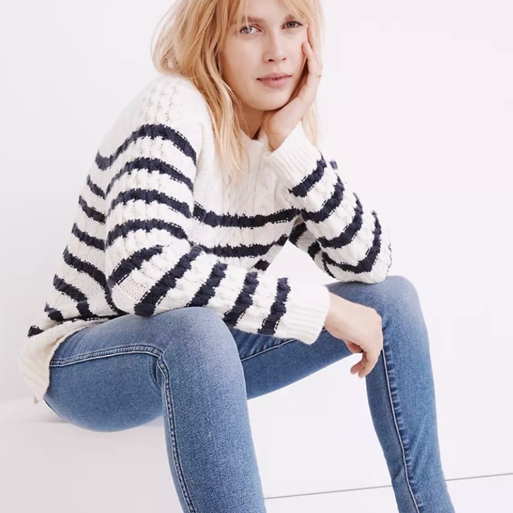 Madewell Linelle Cableknit Sweater